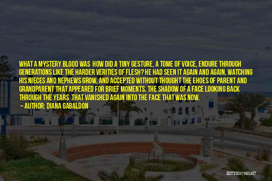 Diana Gabaldon Quotes: What A Mystery Blood Was How Did A Tiny Gesture, A Tome Of Voice, Endure Through Generations Like The Harder