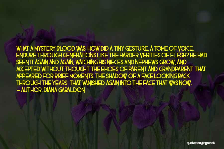 Diana Gabaldon Quotes: What A Mystery Blood Was How Did A Tiny Gesture, A Tome Of Voice, Endure Through Generations Like The Harder