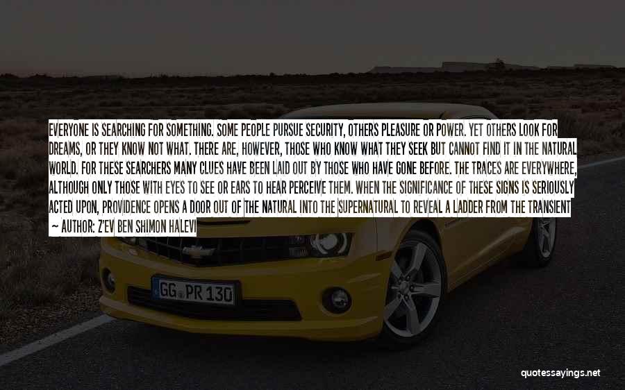 Z'ev Ben Shimon Halevi Quotes: Everyone Is Searching For Something. Some People Pursue Security, Others Pleasure Or Power. Yet Others Look For Dreams, Or They