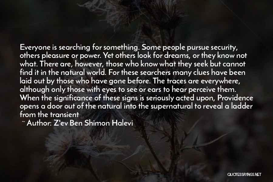 Z'ev Ben Shimon Halevi Quotes: Everyone Is Searching For Something. Some People Pursue Security, Others Pleasure Or Power. Yet Others Look For Dreams, Or They