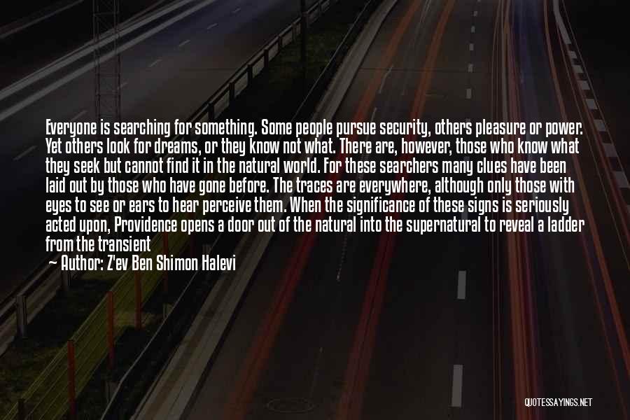 Z'ev Ben Shimon Halevi Quotes: Everyone Is Searching For Something. Some People Pursue Security, Others Pleasure Or Power. Yet Others Look For Dreams, Or They