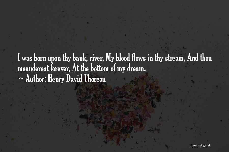 Henry David Thoreau Quotes: I Was Born Upon Thy Bank, River, My Blood Flows In Thy Stream, And Thou Meanderest Forever, At The Bottom