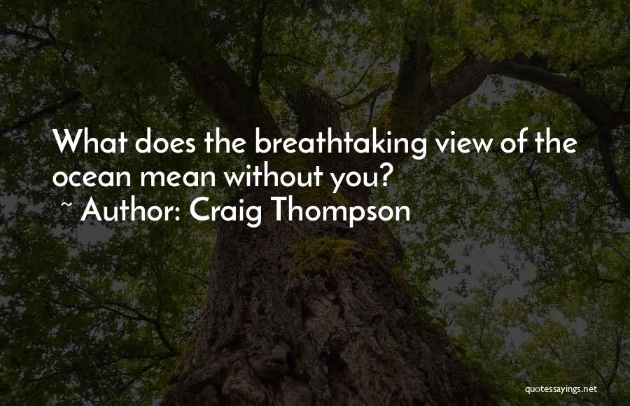 Craig Thompson Quotes: What Does The Breathtaking View Of The Ocean Mean Without You?