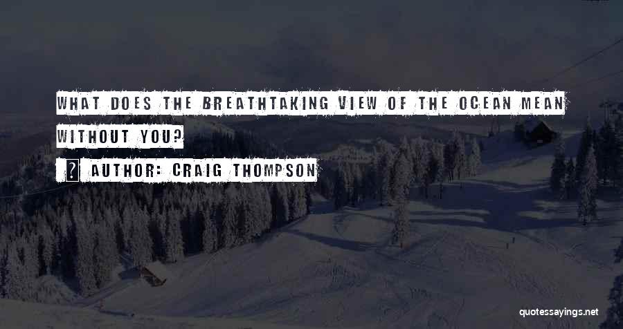 Craig Thompson Quotes: What Does The Breathtaking View Of The Ocean Mean Without You?