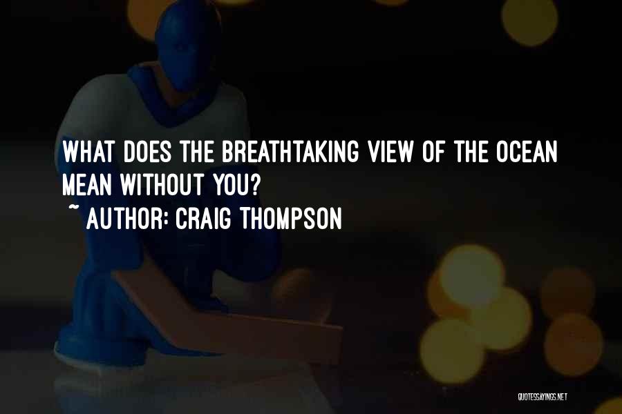 Craig Thompson Quotes: What Does The Breathtaking View Of The Ocean Mean Without You?