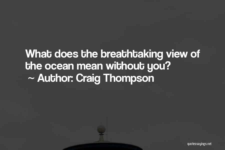 Craig Thompson Quotes: What Does The Breathtaking View Of The Ocean Mean Without You?