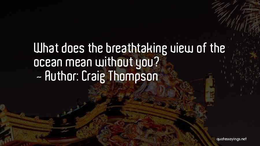 Craig Thompson Quotes: What Does The Breathtaking View Of The Ocean Mean Without You?