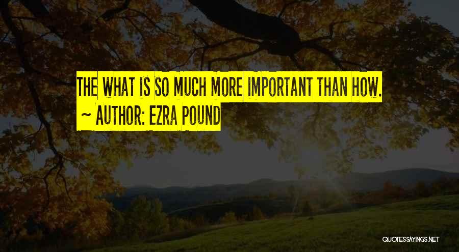 Ezra Pound Quotes: The What Is So Much More Important Than How.