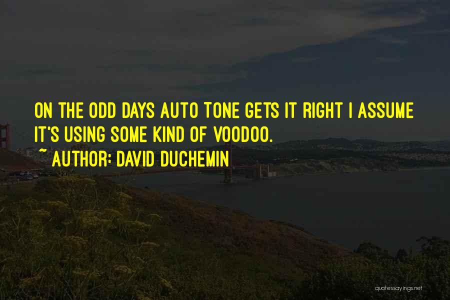 David DuChemin Quotes: On The Odd Days Auto Tone Gets It Right I Assume It's Using Some Kind Of Voodoo.