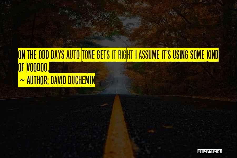 David DuChemin Quotes: On The Odd Days Auto Tone Gets It Right I Assume It's Using Some Kind Of Voodoo.