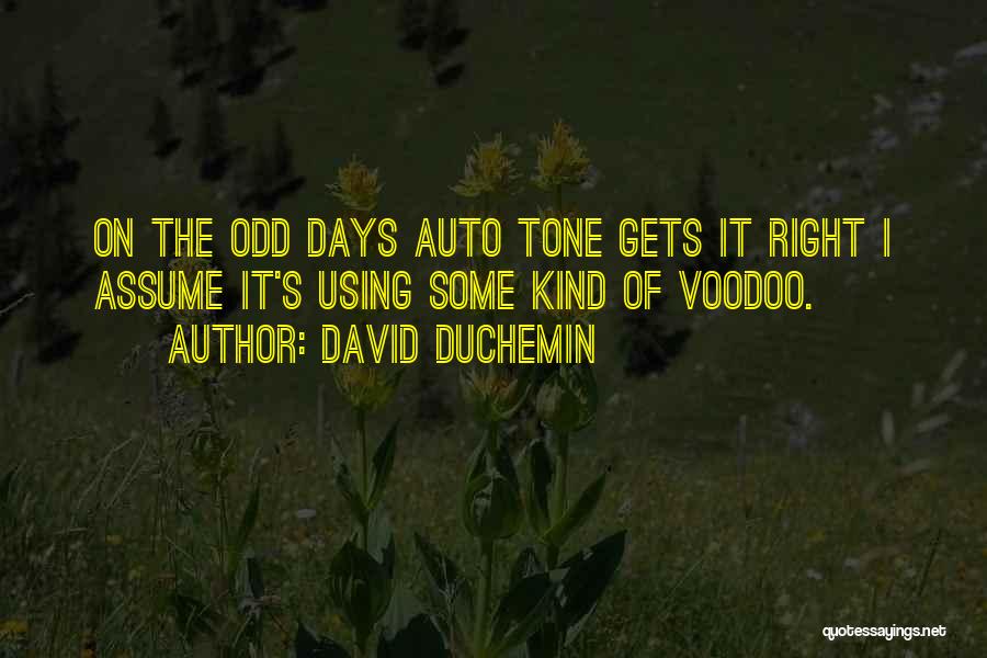 David DuChemin Quotes: On The Odd Days Auto Tone Gets It Right I Assume It's Using Some Kind Of Voodoo.