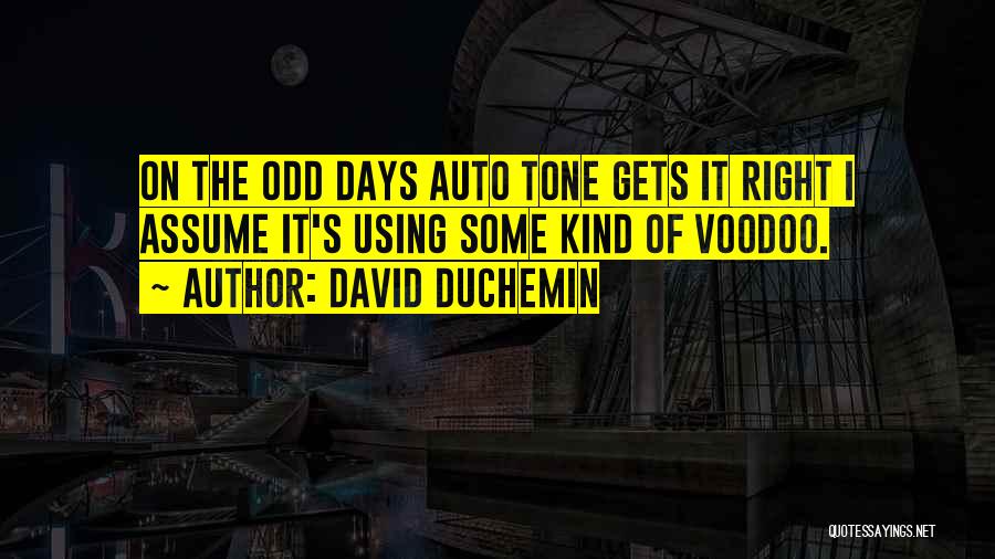 David DuChemin Quotes: On The Odd Days Auto Tone Gets It Right I Assume It's Using Some Kind Of Voodoo.