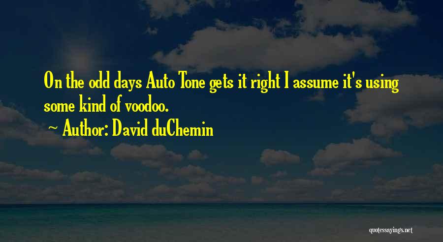 David DuChemin Quotes: On The Odd Days Auto Tone Gets It Right I Assume It's Using Some Kind Of Voodoo.