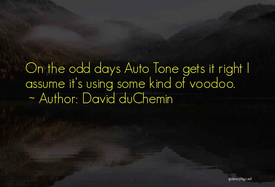 David DuChemin Quotes: On The Odd Days Auto Tone Gets It Right I Assume It's Using Some Kind Of Voodoo.