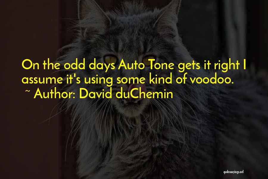 David DuChemin Quotes: On The Odd Days Auto Tone Gets It Right I Assume It's Using Some Kind Of Voodoo.