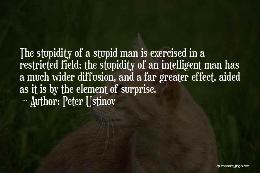 Peter Ustinov Quotes: The Stupidity Of A Stupid Man Is Exercised In A Restricted Field; The Stupidity Of An Intelligent Man Has A