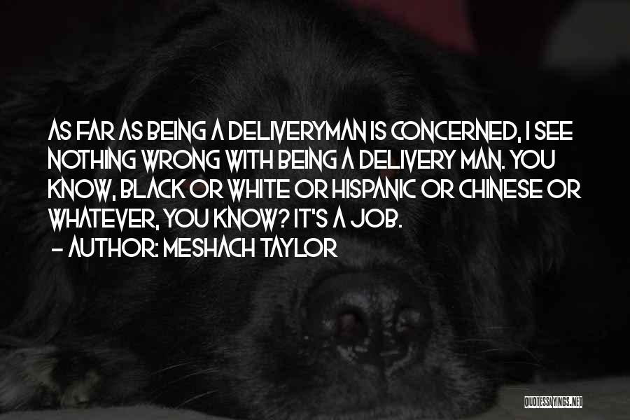 Meshach Taylor Quotes: As Far As Being A Deliveryman Is Concerned, I See Nothing Wrong With Being A Delivery Man. You Know, Black