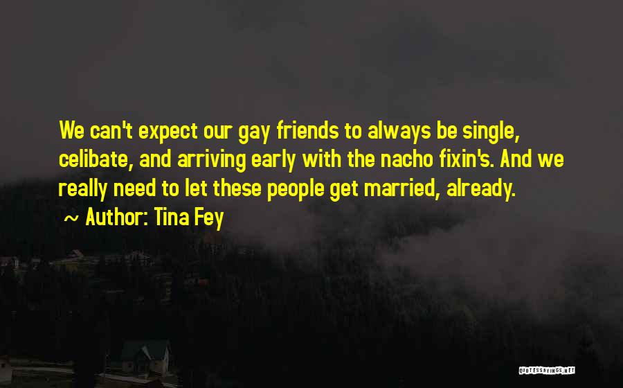 Tina Fey Quotes: We Can't Expect Our Gay Friends To Always Be Single, Celibate, And Arriving Early With The Nacho Fixin's. And We