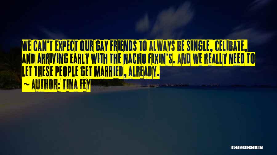 Tina Fey Quotes: We Can't Expect Our Gay Friends To Always Be Single, Celibate, And Arriving Early With The Nacho Fixin's. And We