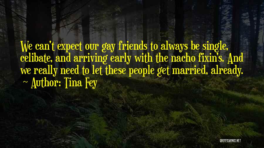 Tina Fey Quotes: We Can't Expect Our Gay Friends To Always Be Single, Celibate, And Arriving Early With The Nacho Fixin's. And We