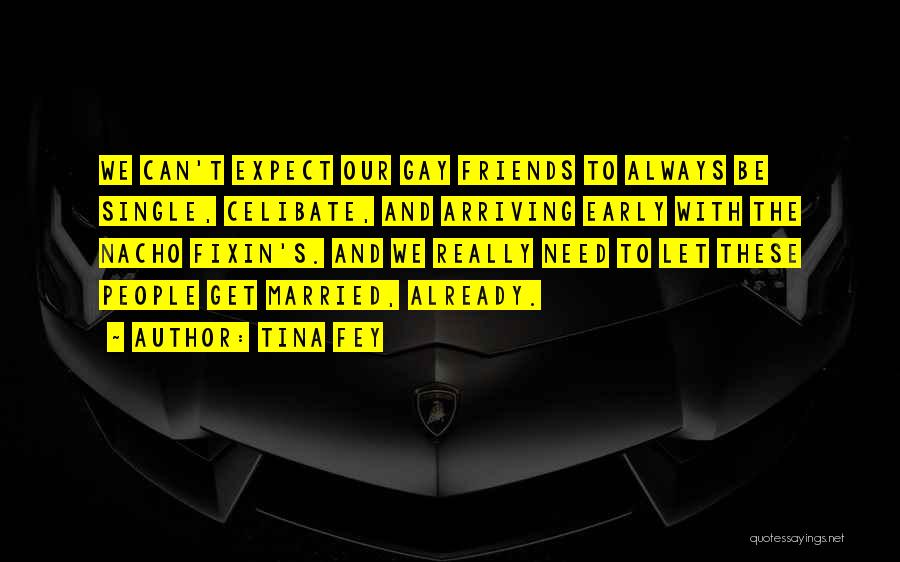 Tina Fey Quotes: We Can't Expect Our Gay Friends To Always Be Single, Celibate, And Arriving Early With The Nacho Fixin's. And We