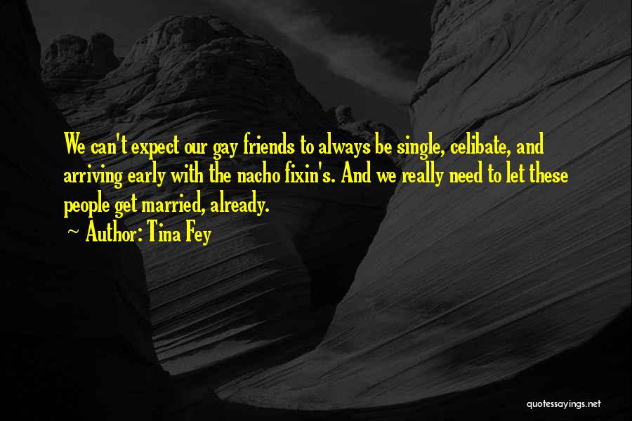 Tina Fey Quotes: We Can't Expect Our Gay Friends To Always Be Single, Celibate, And Arriving Early With The Nacho Fixin's. And We