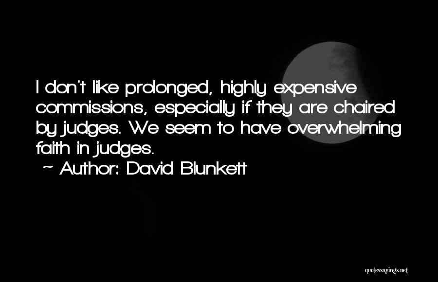 David Blunkett Quotes: I Don't Like Prolonged, Highly Expensive Commissions, Especially If They Are Chaired By Judges. We Seem To Have Overwhelming Faith