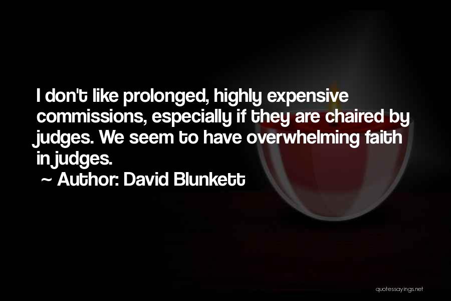 David Blunkett Quotes: I Don't Like Prolonged, Highly Expensive Commissions, Especially If They Are Chaired By Judges. We Seem To Have Overwhelming Faith