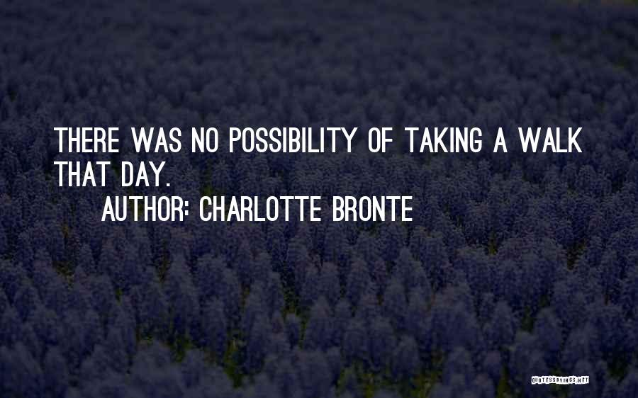 Charlotte Bronte Quotes: There Was No Possibility Of Taking A Walk That Day.