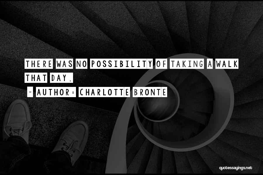 Charlotte Bronte Quotes: There Was No Possibility Of Taking A Walk That Day.