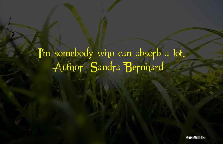 Sandra Bernhard Quotes: I'm Somebody Who Can Absorb A Lot.
