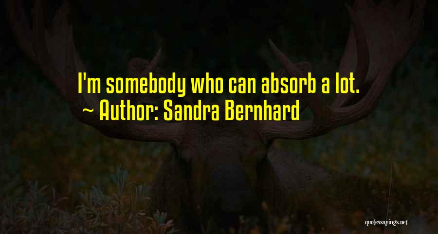 Sandra Bernhard Quotes: I'm Somebody Who Can Absorb A Lot.