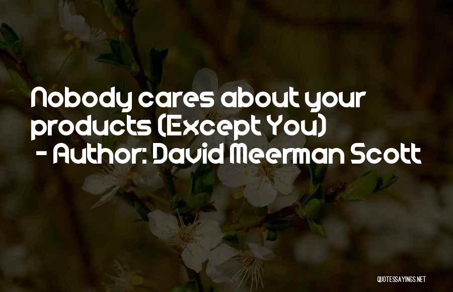 David Meerman Scott Quotes: Nobody Cares About Your Products (except You)