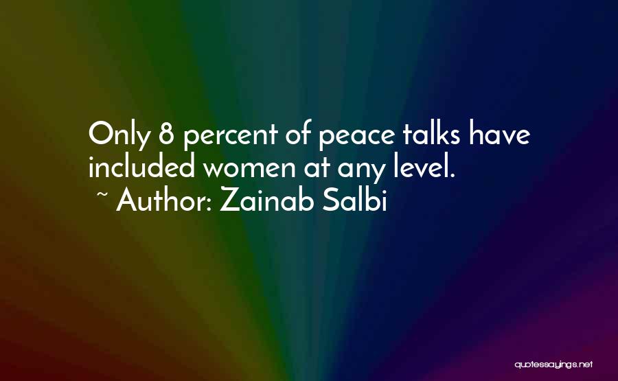 Zainab Salbi Quotes: Only 8 Percent Of Peace Talks Have Included Women At Any Level.