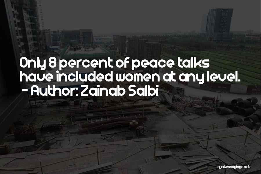 Zainab Salbi Quotes: Only 8 Percent Of Peace Talks Have Included Women At Any Level.