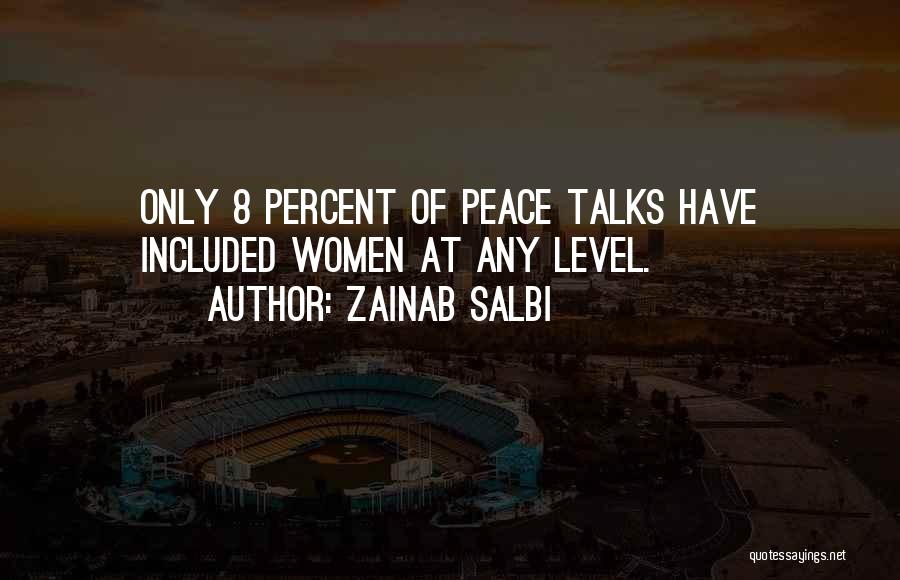 Zainab Salbi Quotes: Only 8 Percent Of Peace Talks Have Included Women At Any Level.