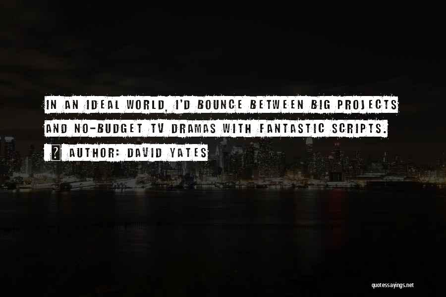 David Yates Quotes: In An Ideal World, I'd Bounce Between Big Projects And No-budget Tv Dramas With Fantastic Scripts.