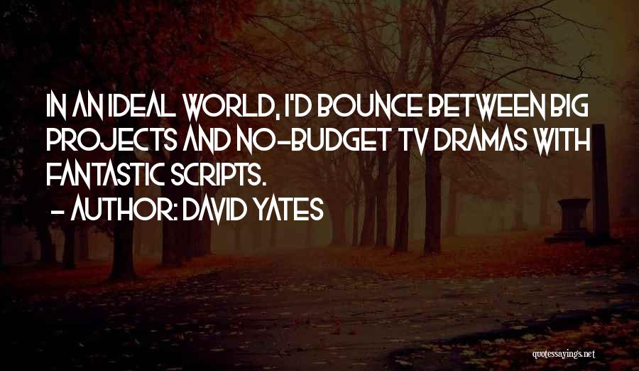 David Yates Quotes: In An Ideal World, I'd Bounce Between Big Projects And No-budget Tv Dramas With Fantastic Scripts.
