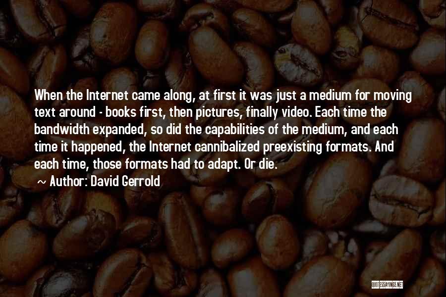 David Gerrold Quotes: When The Internet Came Along, At First It Was Just A Medium For Moving Text Around - Books First, Then