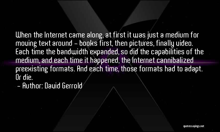 David Gerrold Quotes: When The Internet Came Along, At First It Was Just A Medium For Moving Text Around - Books First, Then