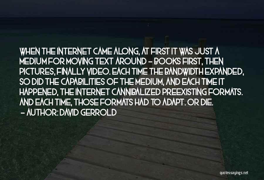 David Gerrold Quotes: When The Internet Came Along, At First It Was Just A Medium For Moving Text Around - Books First, Then