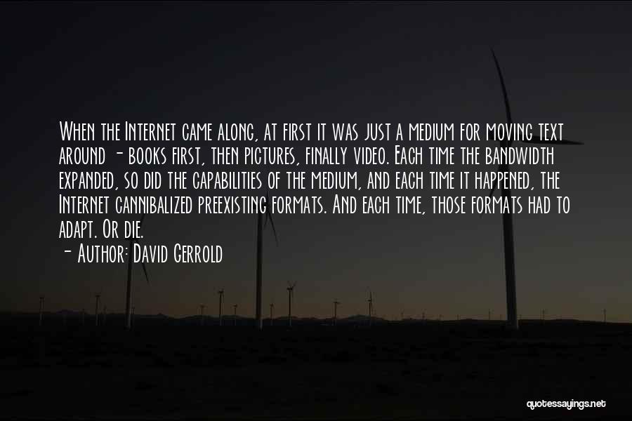 David Gerrold Quotes: When The Internet Came Along, At First It Was Just A Medium For Moving Text Around - Books First, Then