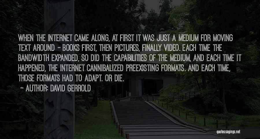 David Gerrold Quotes: When The Internet Came Along, At First It Was Just A Medium For Moving Text Around - Books First, Then