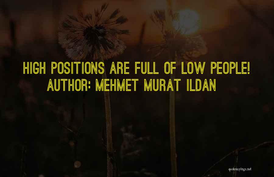 Mehmet Murat Ildan Quotes: High Positions Are Full Of Low People!