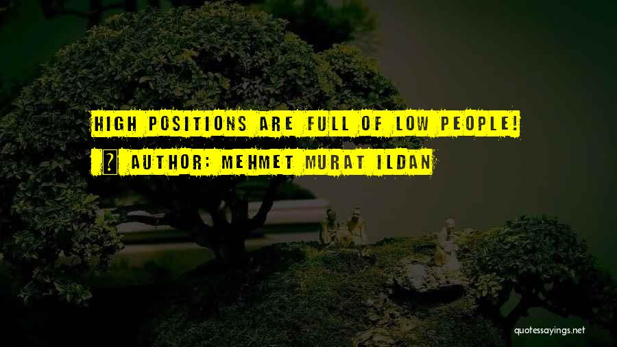 Mehmet Murat Ildan Quotes: High Positions Are Full Of Low People!