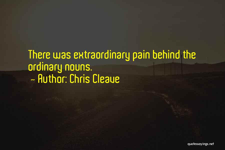 Chris Cleave Quotes: There Was Extraordinary Pain Behind The Ordinary Nouns.