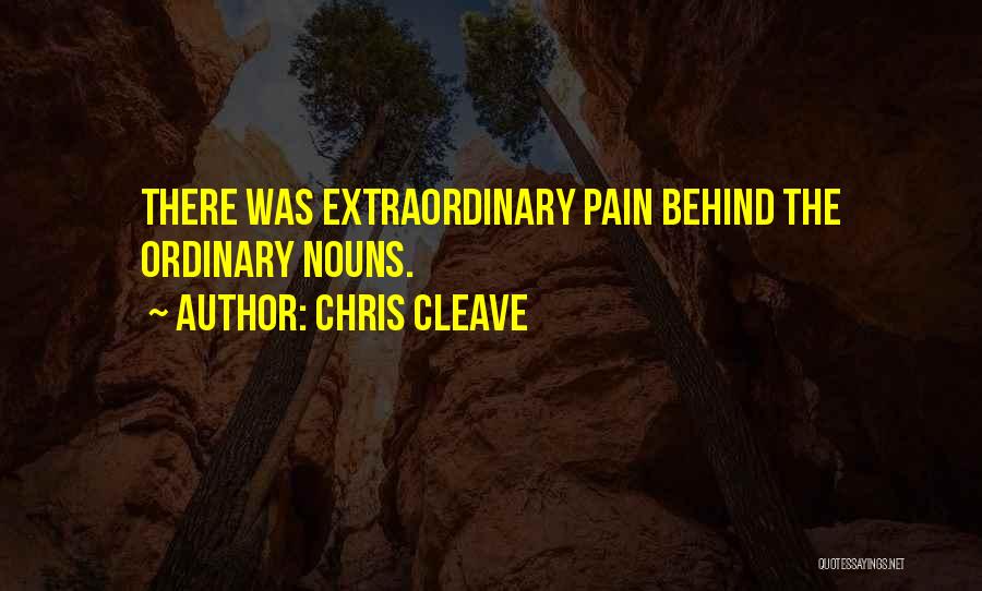 Chris Cleave Quotes: There Was Extraordinary Pain Behind The Ordinary Nouns.