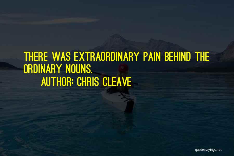 Chris Cleave Quotes: There Was Extraordinary Pain Behind The Ordinary Nouns.