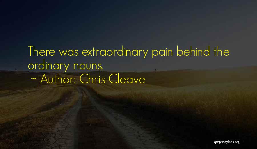 Chris Cleave Quotes: There Was Extraordinary Pain Behind The Ordinary Nouns.