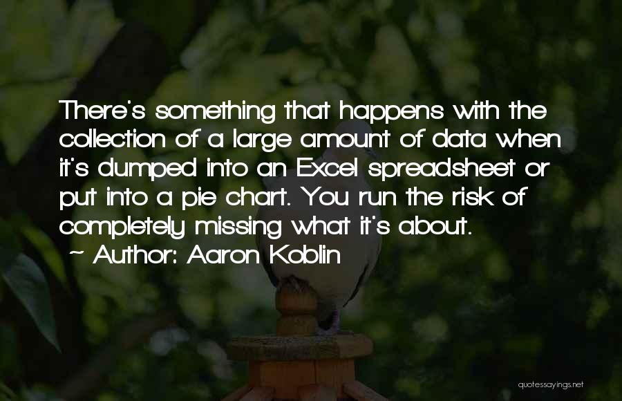 Aaron Koblin Quotes: There's Something That Happens With The Collection Of A Large Amount Of Data When It's Dumped Into An Excel Spreadsheet